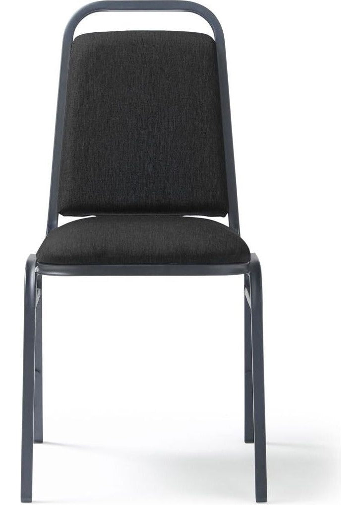 Yin Fabric Banquet Chair in charcoal from the front