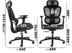 Zala Mesh Task Chair with Headrest dimensions