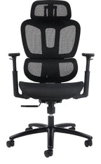 Zala Mesh Task Chair with Headrest in black from the front