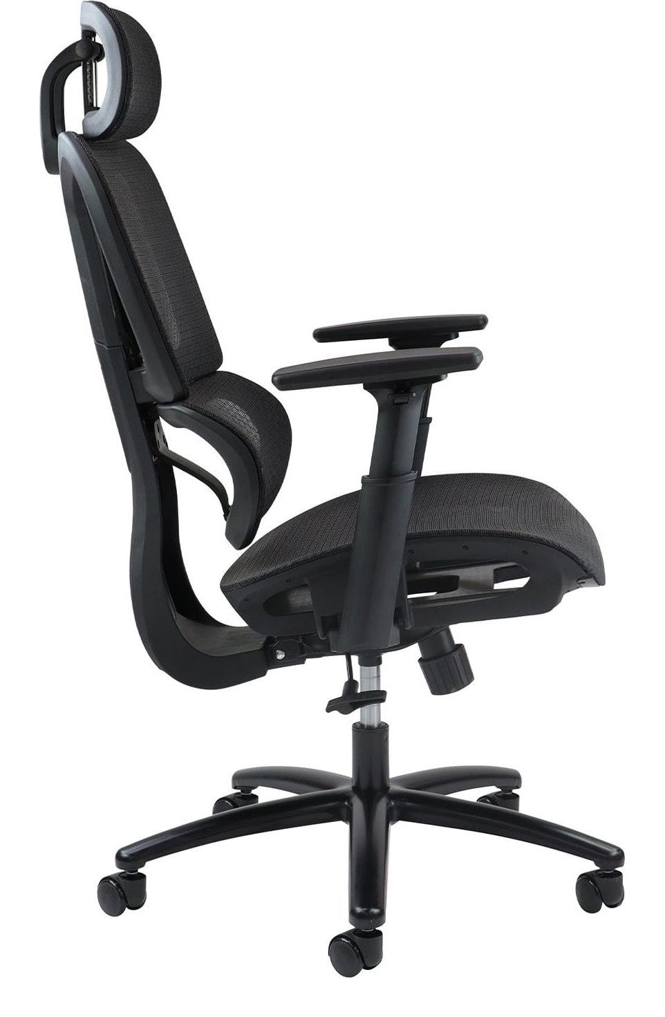 Zala Mesh Task Chair with Headrest in black from the side