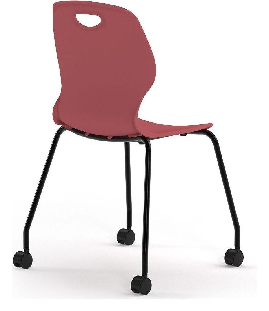 Zara 4 Legged Mobile Chair in Cherry Red from the back