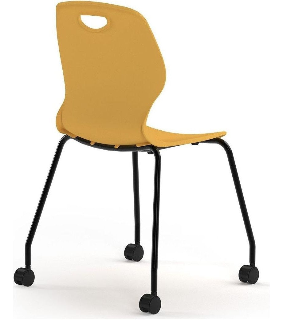 Zara 4 Legged Mobile Chair in Mango from the back