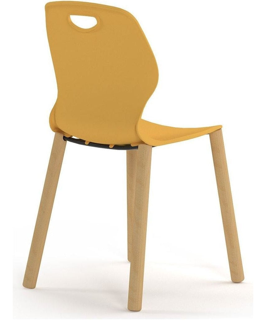 Zara Beech Leg Chair in Mango from the back