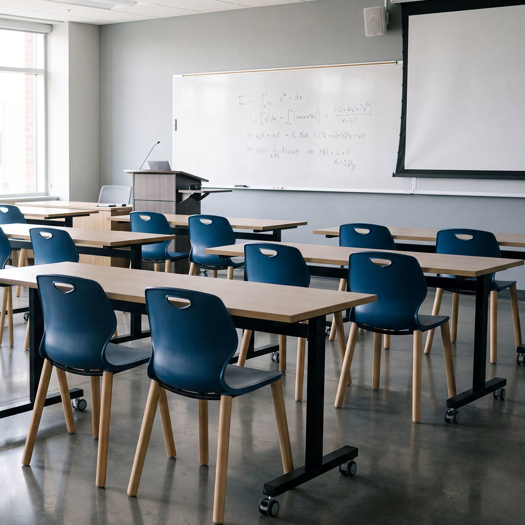 Zara beech leg chairs in a classroom