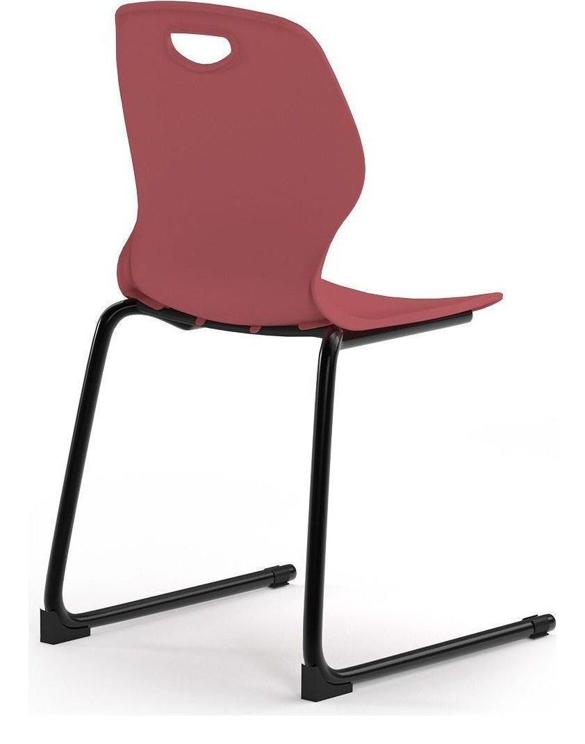 Zara Reverse Cantilever Chair in Cherry Red from the back