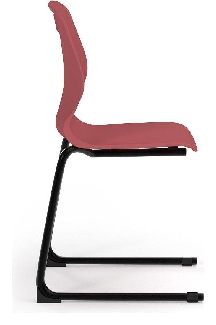 Zara Reverse Cantilever Chair in Cherry Red from the side