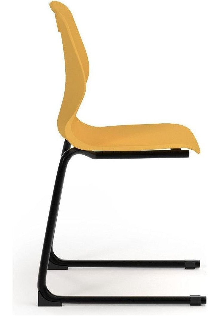 Zara Reverse Cantilever Chair in Mango from the side