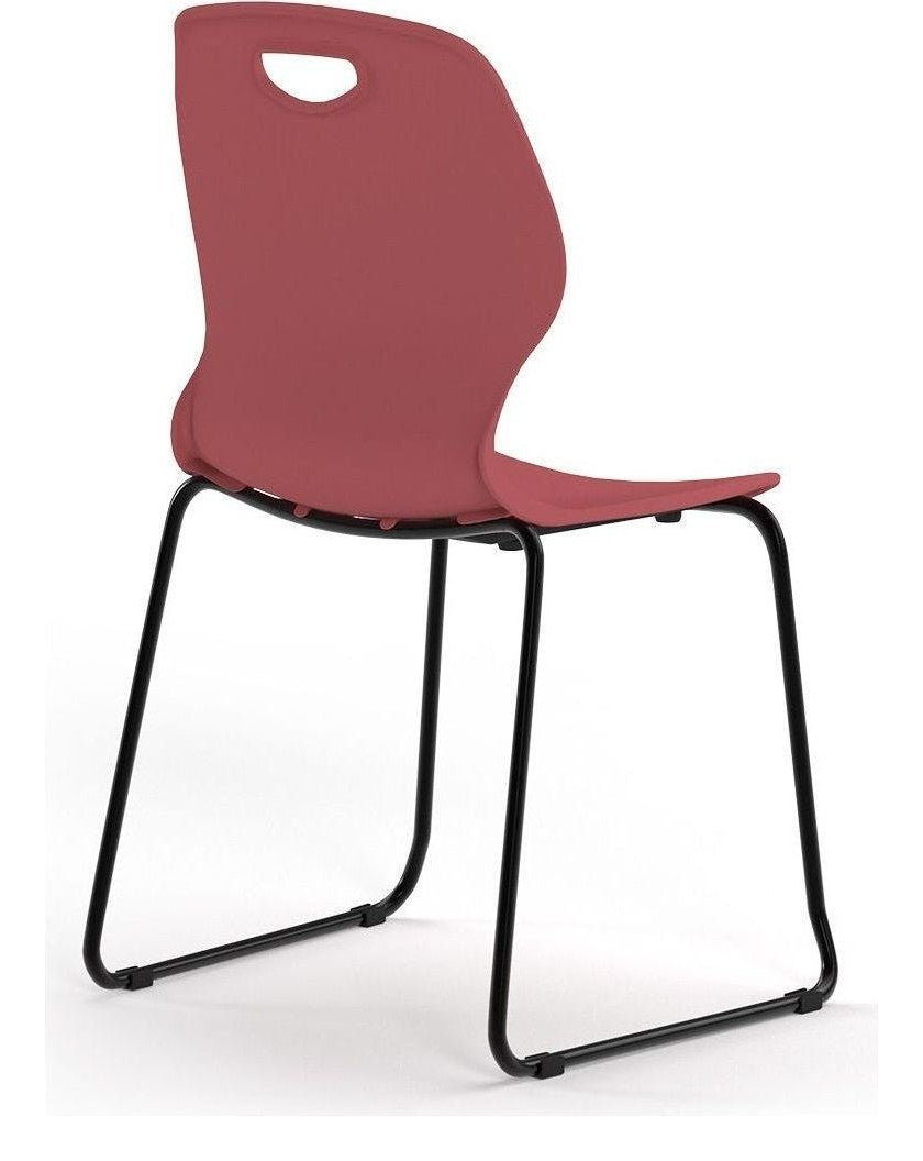 Zara Sled Base Chair in Cherry Red from the back