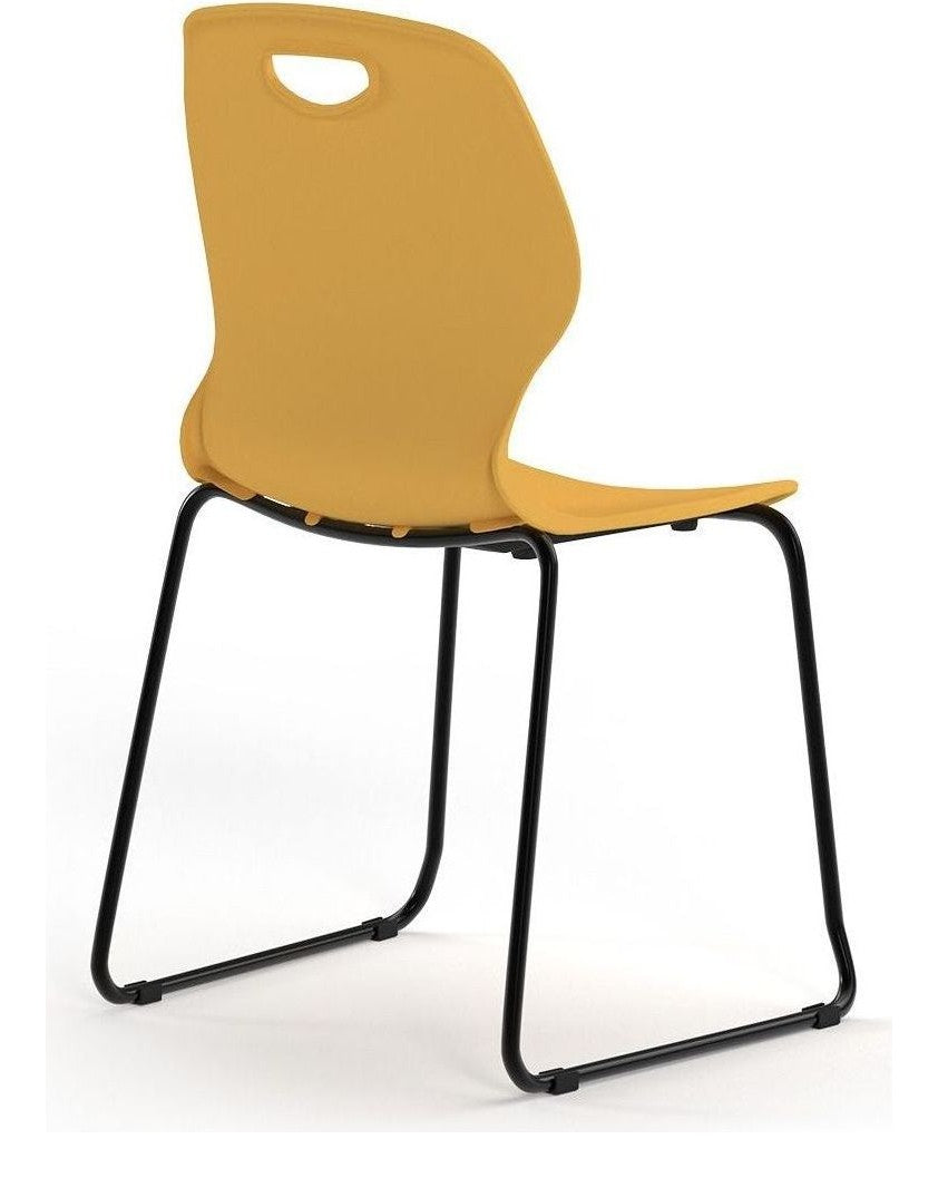 Zara Sled Base Chair in Mango from the back