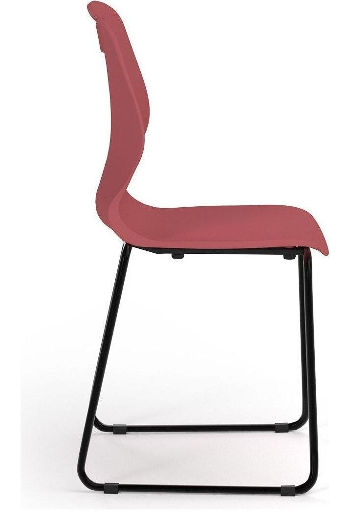 Zara Sled Base Chair in Cherry Red from the side