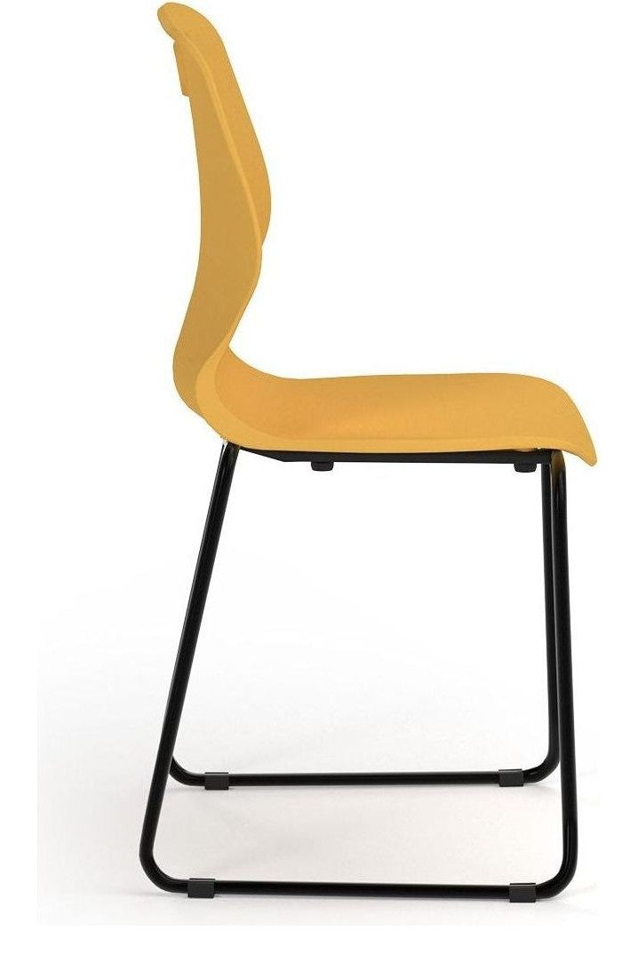 Zara Sled Base Chair in Mango from the side