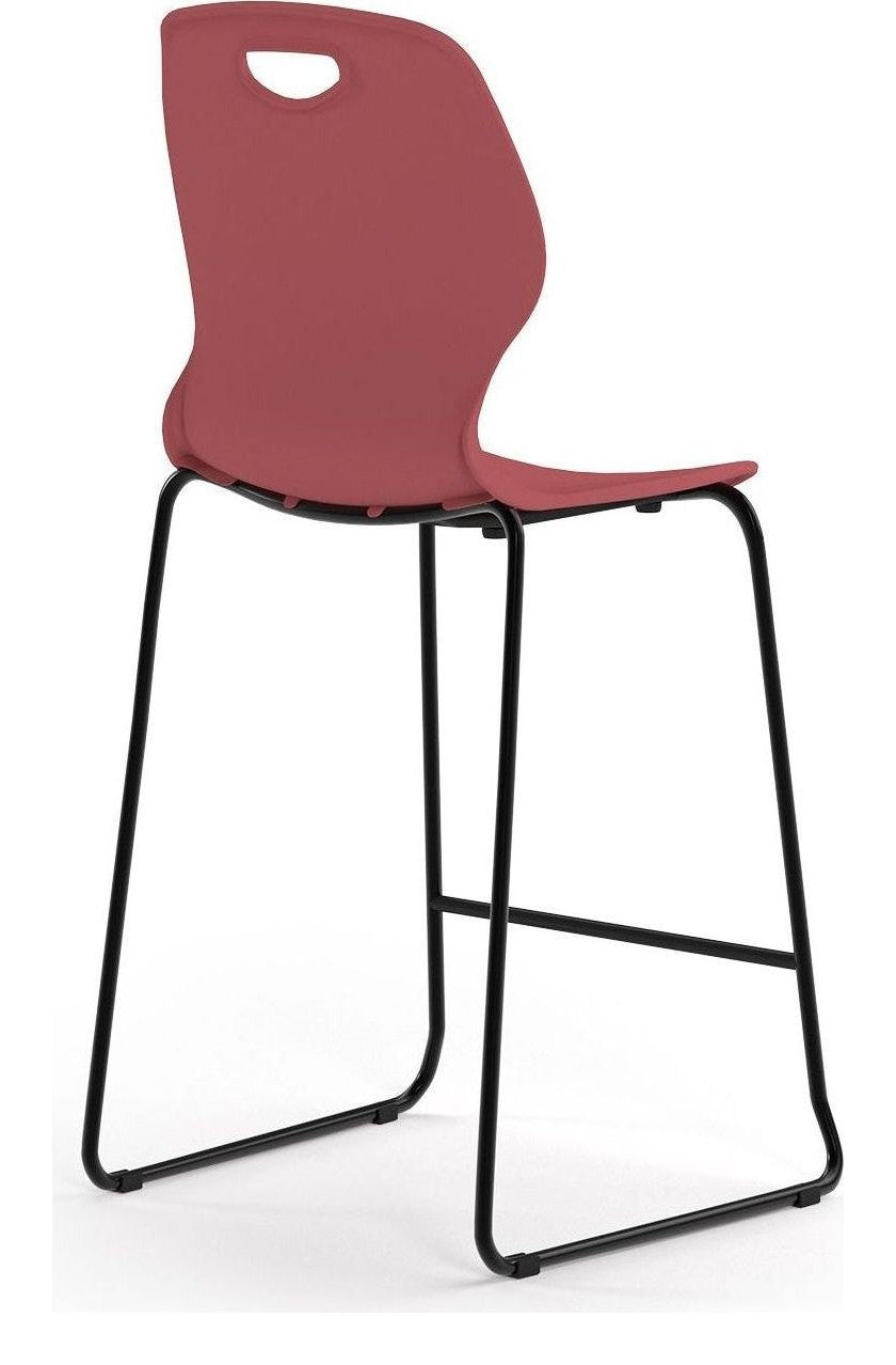 Zara Stool in Cherry Red from the back
