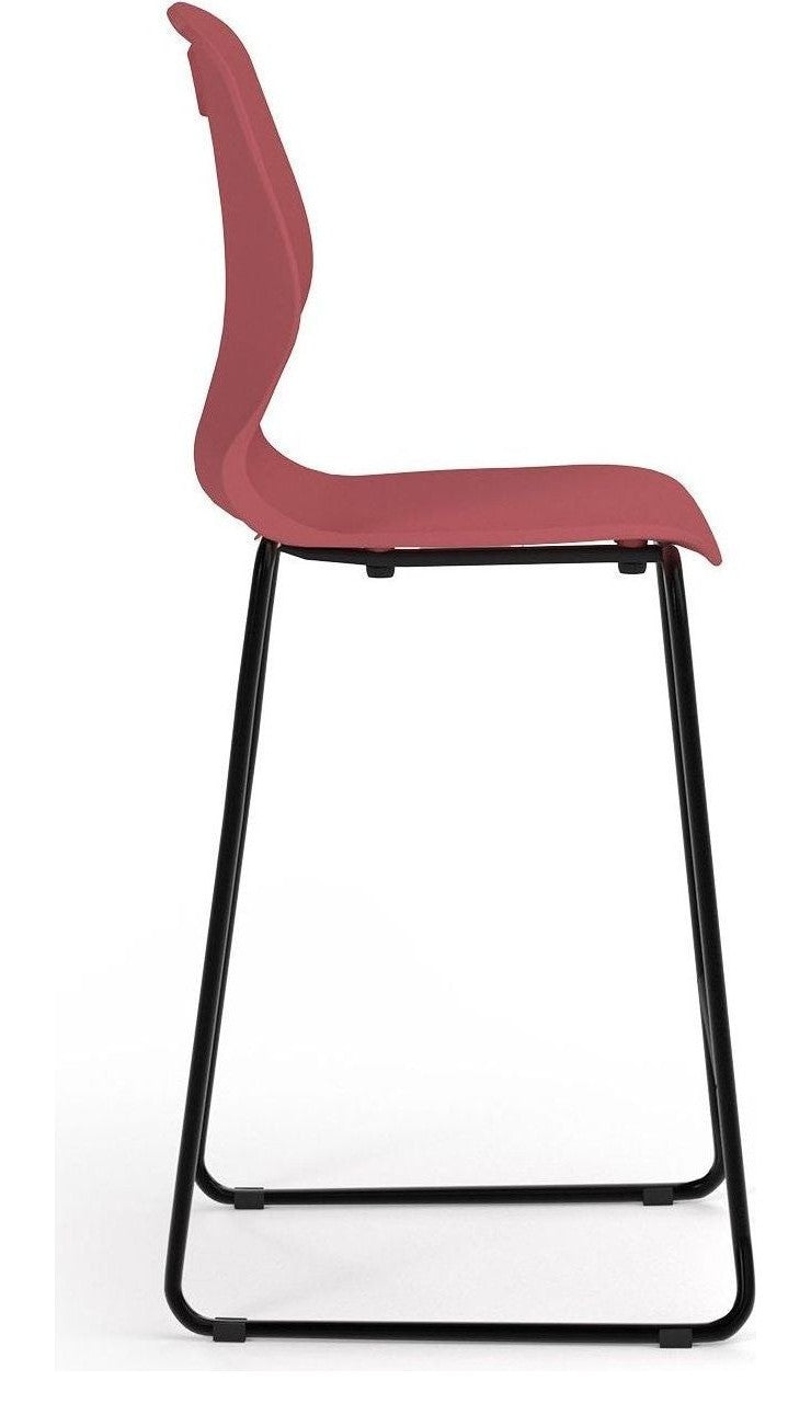 Zara Stool in Cherry Red from the side