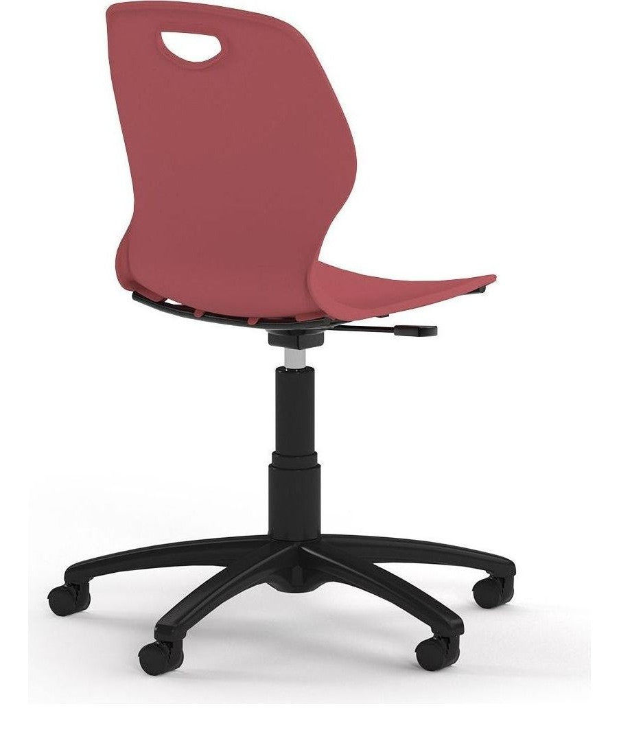 Zara Swivel Chair in Cherry Red from the back