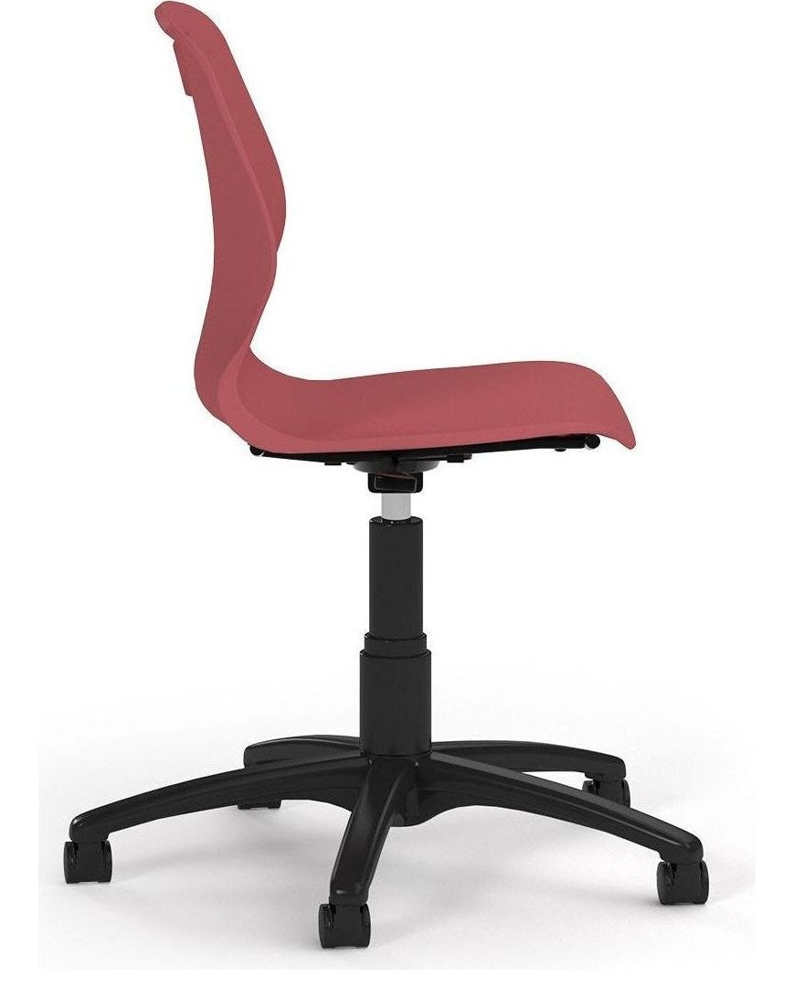 Zara Swivel Chair in Cherry Red from the side