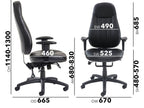 Zeus 24 Hour High Back Leather Executive Chair dimensions