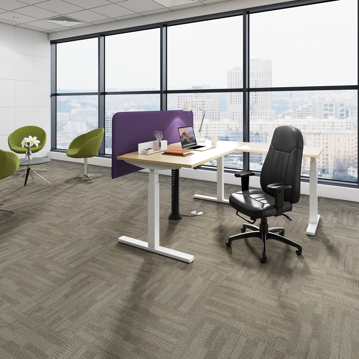 Zeus 24 Hour Medium Back Leather Executive Chair in an office