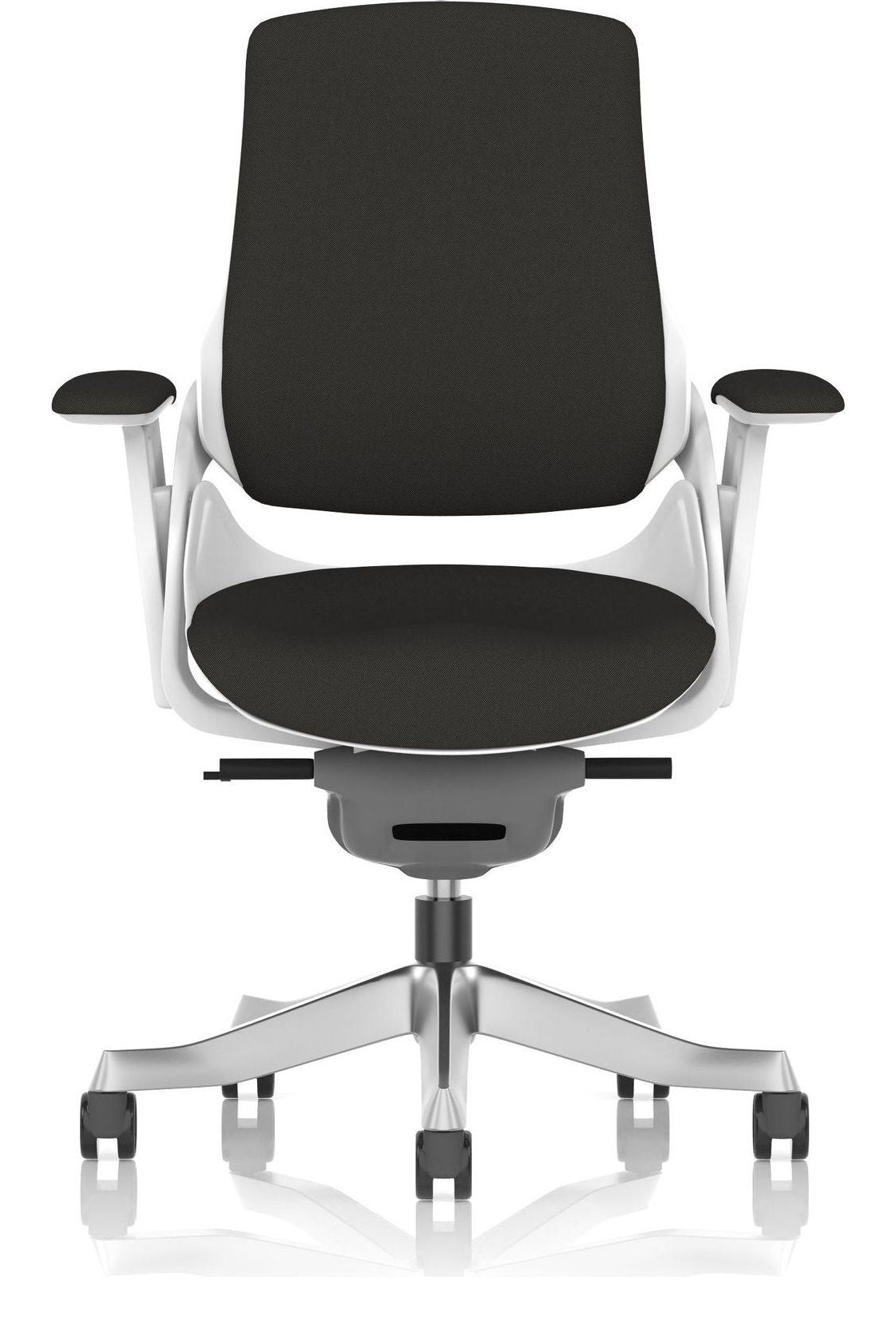 Zure High Back White Shell Fabric Executive Chair, no headrest, another view 1