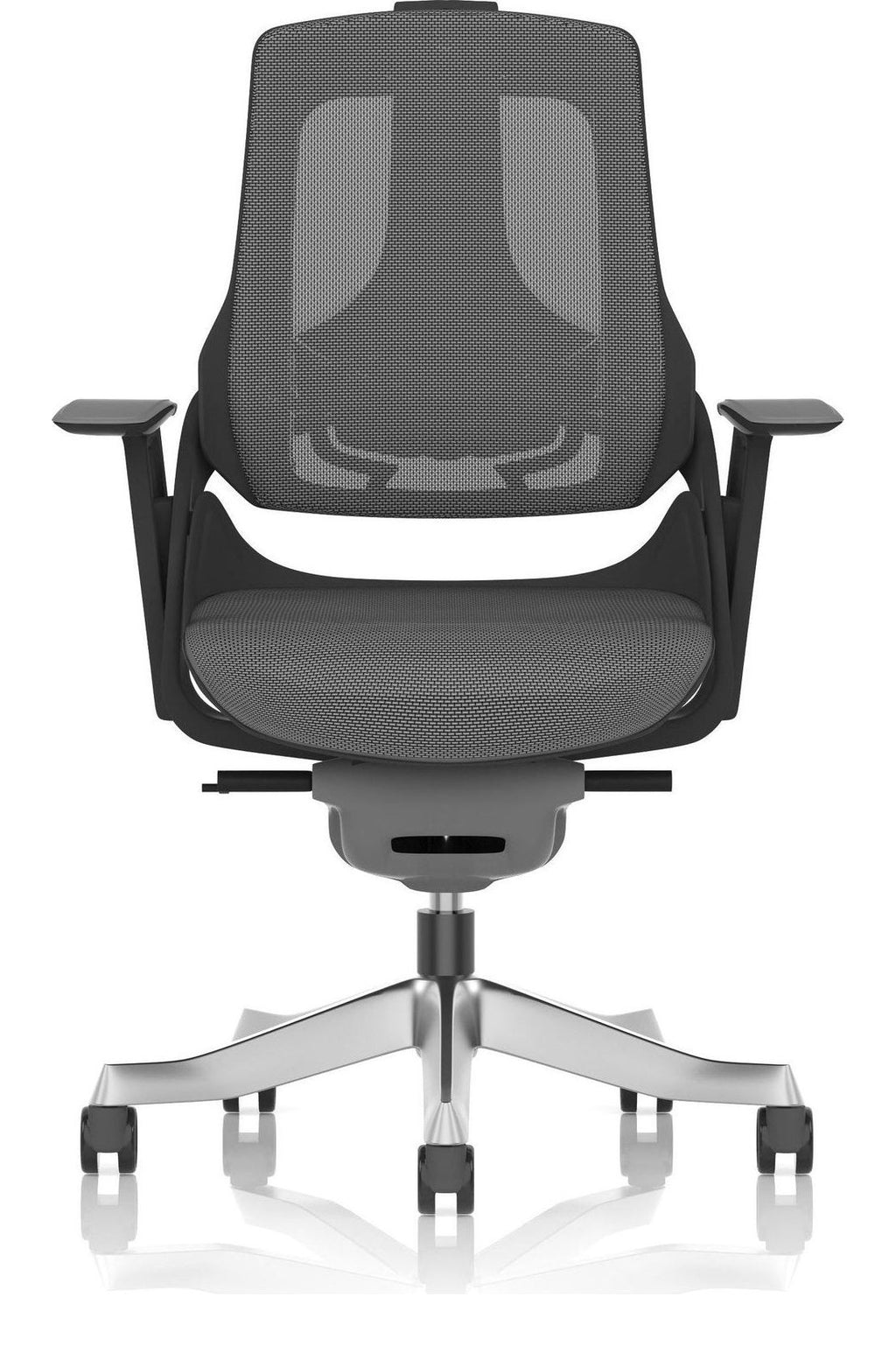 Zure High Back Black Shell Executive Chair, chrome, no headrest, another view 1