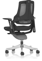 Zure High Back Black Shell Executive Chair, chrome, no headrest, another view 4