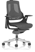 Zure High Back Black Shell Executive Chair, chrome, no headrest