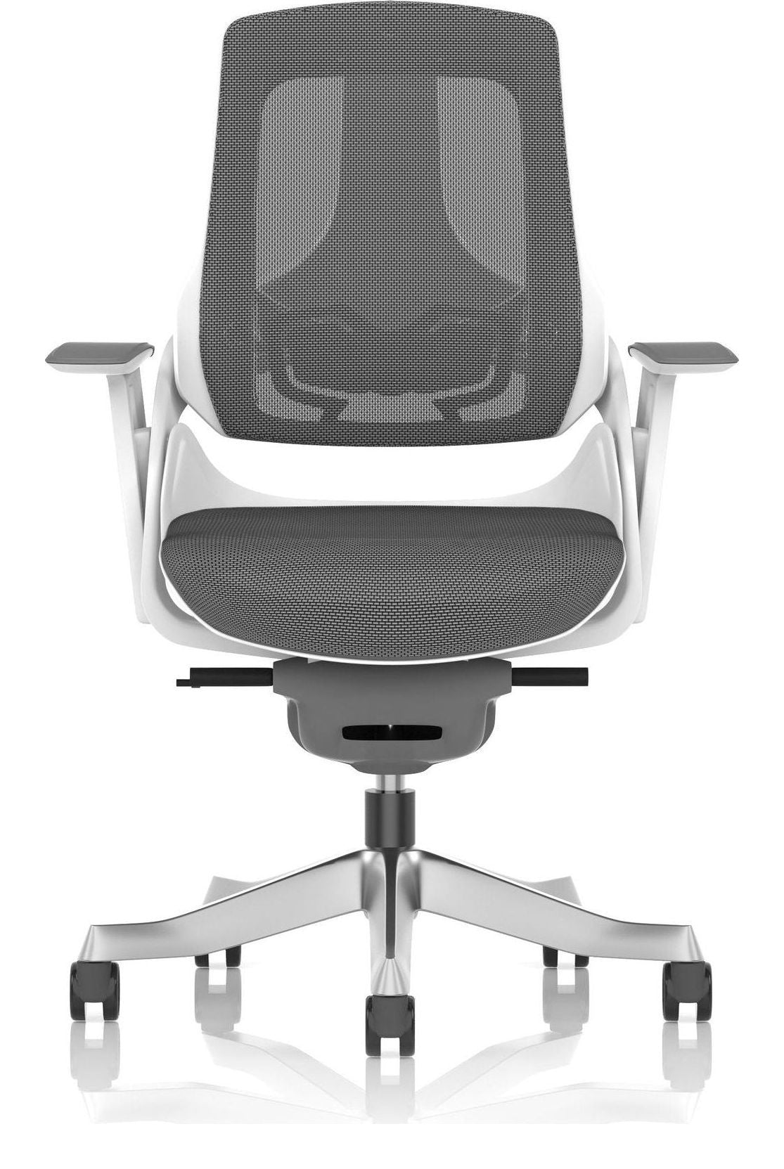 Zure High Back White Shell Mesh Executive Chair, no headrest, another view 1