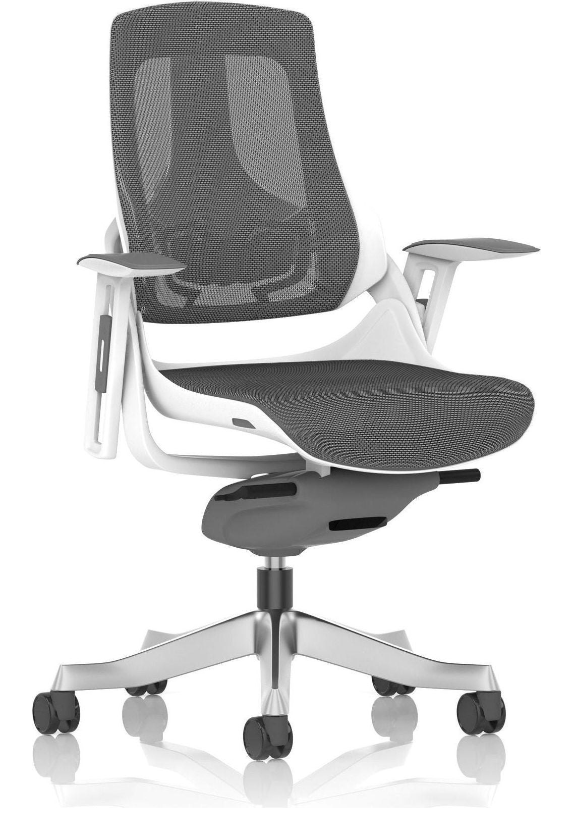 Zure High Back White Shell Mesh Executive Chair, no headrest