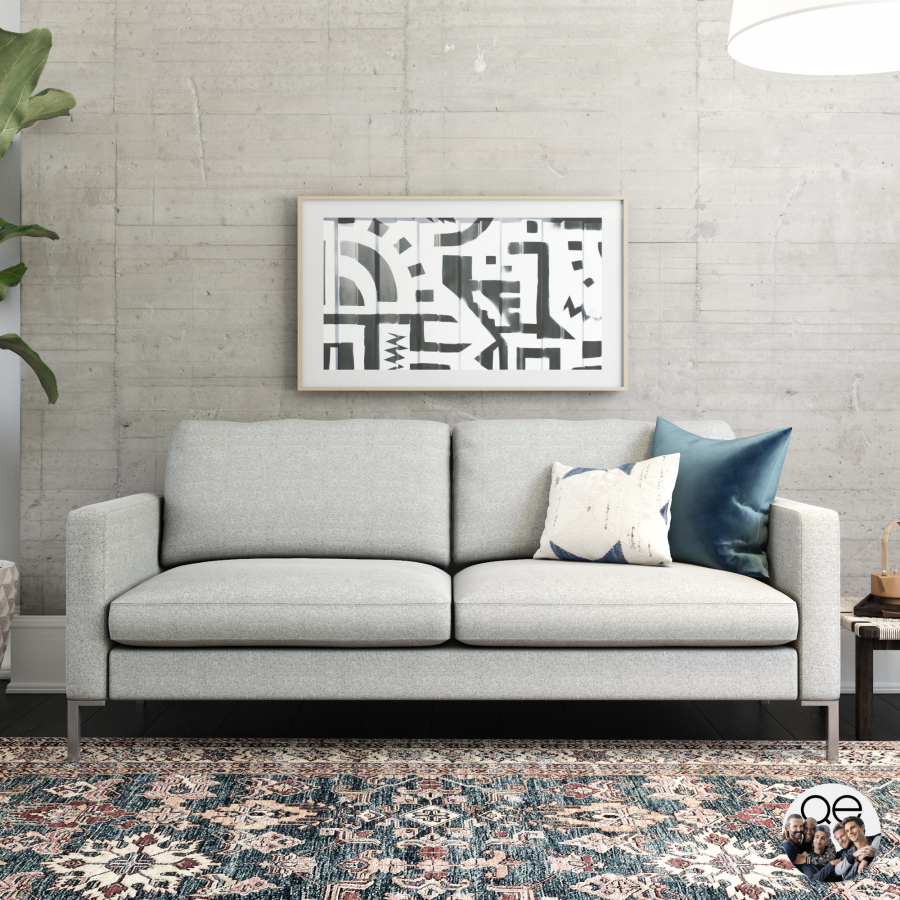 Fabry Grey Linen Sofa