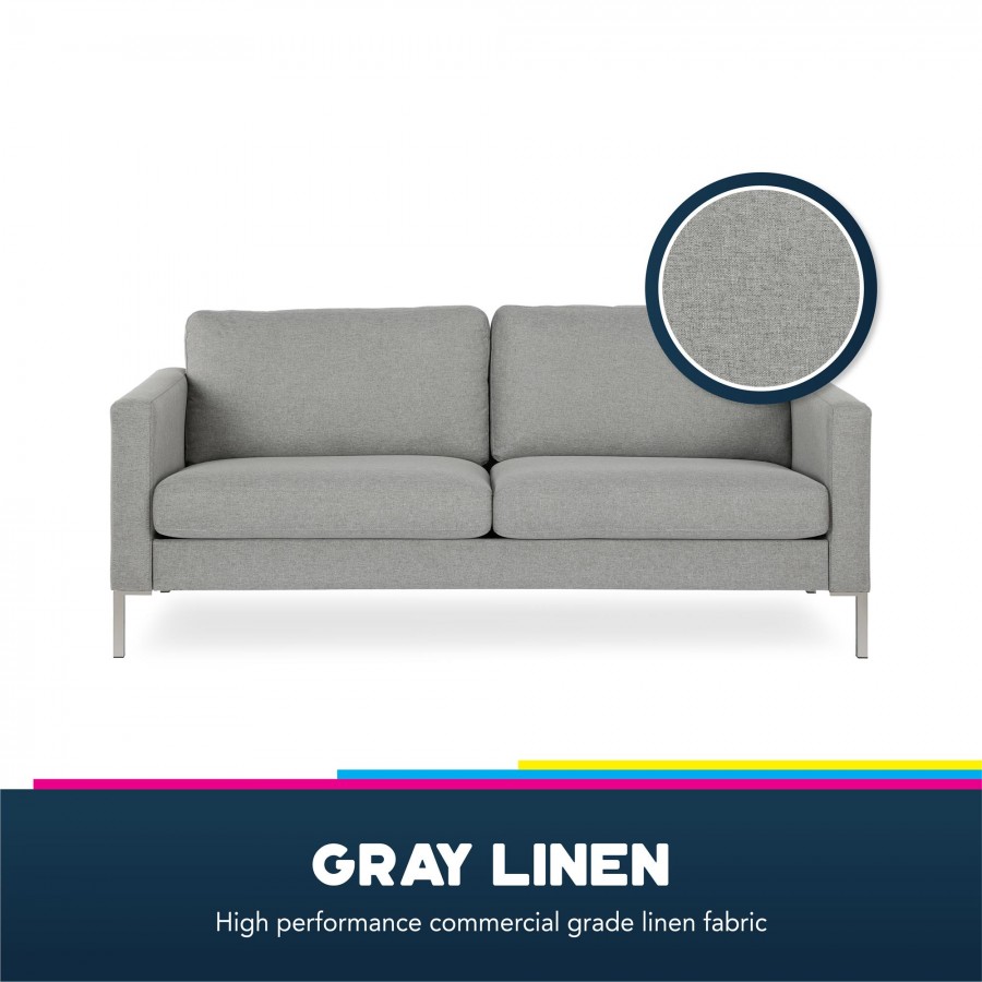 Fabry Grey Linen Sofa