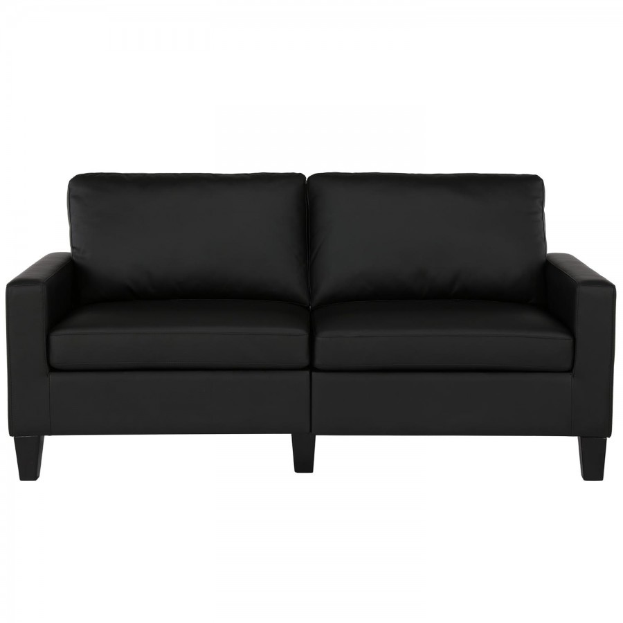 Rylie Black Faux Leather Sofa