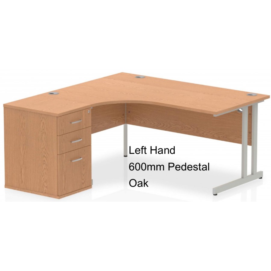 corner office desk with pedestal