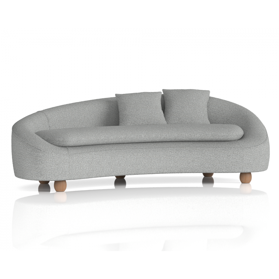 Mimi Grey 3 Seater Curved Sofa