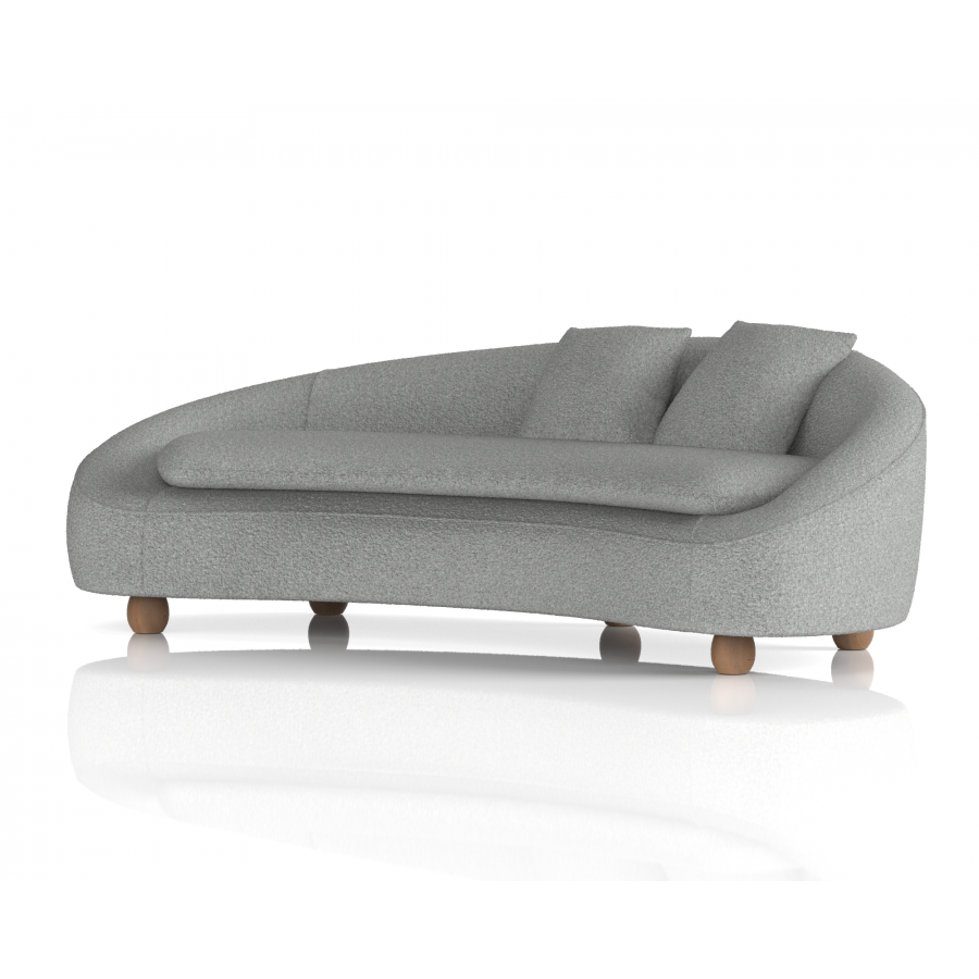 Mimi Grey 3 Seater Curved Sofa