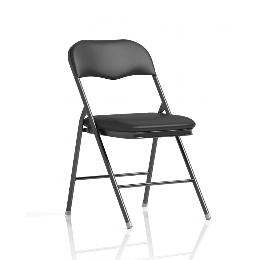 Sicily Black Polyurethane Folding Chair