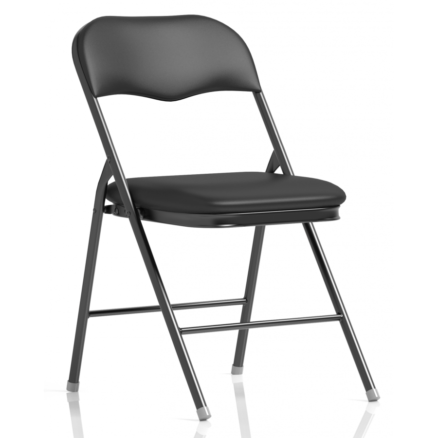 Sicily Black Polyurethane Folding Chair