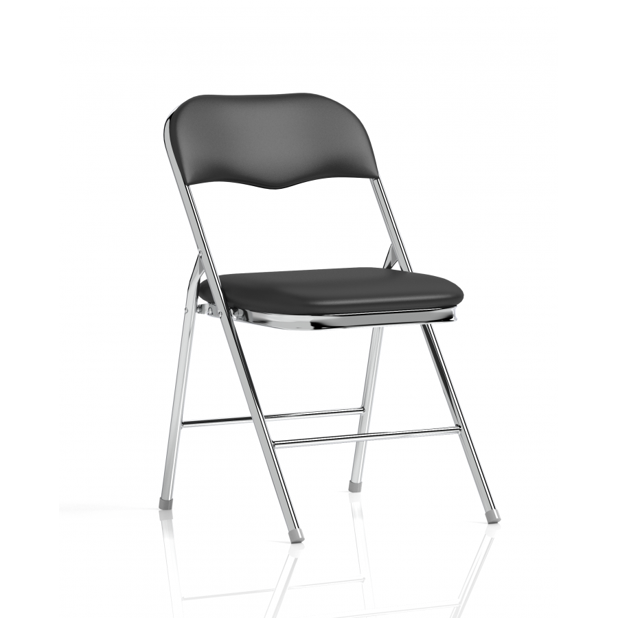 Sicily Black Polyurethane Folding Chair