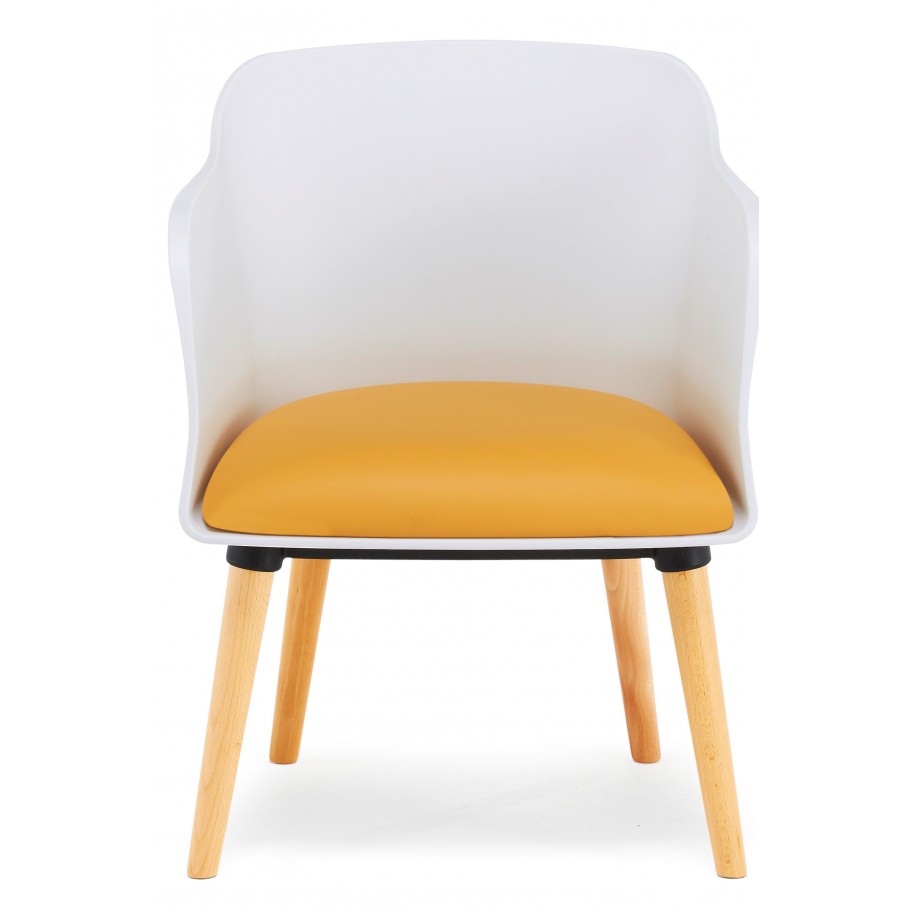 Peanut Plastic Tub Chair With Upholstered Seat | Cafe ...